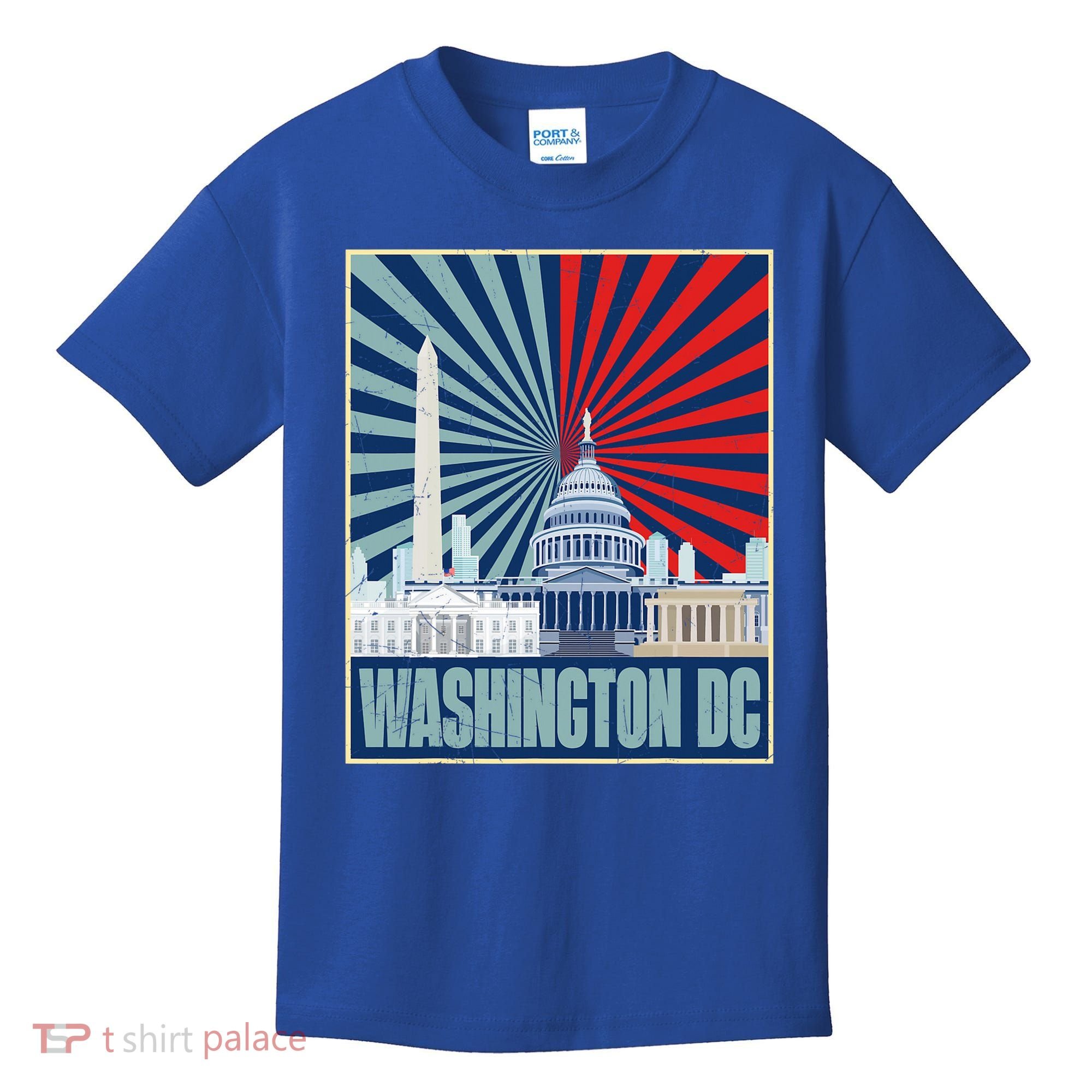Retro Capitol Hill Washington DC American Flag Kids T-Shirt