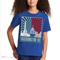 Retro Capitol Hill Washington DC American Flag Kids T-Shirt thumb 2