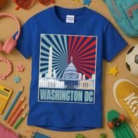Retro Capitol Hill Washington DC American Flag Kids T-Shirt thumb 3
