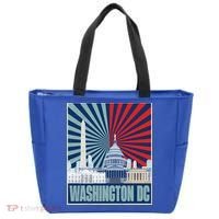 Retro Capitol Hill Washington DC American Flag Tote Bag thumb 0