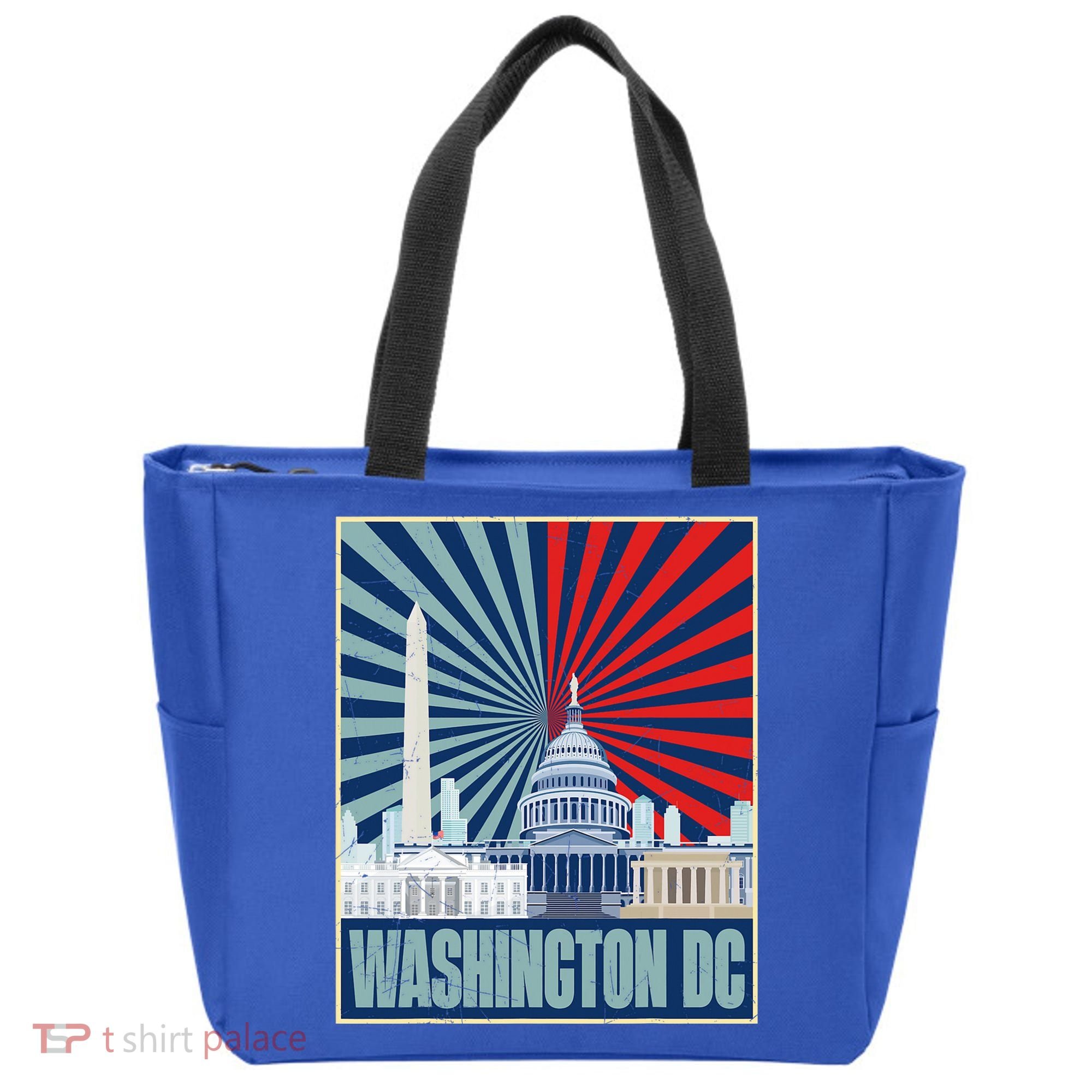 Retro Capitol Hill Washington DC American Flag Tote Bag