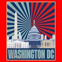 Retro Capitol Hill Washington DC American Flag Santa Hat thumb 1