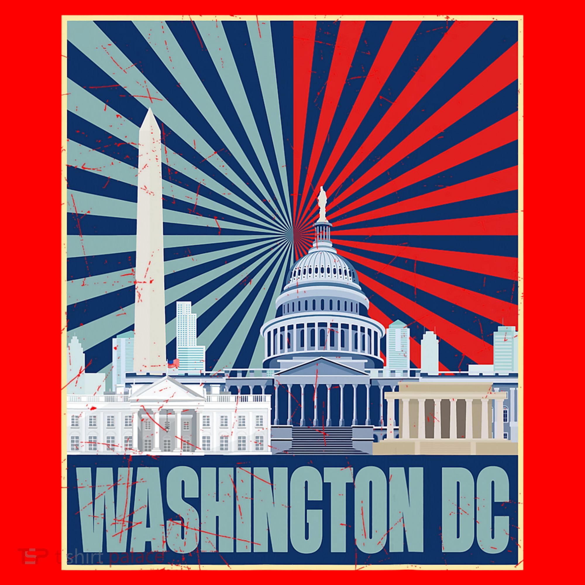 Retro Capitol Hill Washington DC American Flag Santa Hat