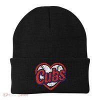 Retro Cubs Heart Last Name Lovers Gifts For Women Beanie thumb 0