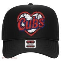 Retro Cubs Heart Last Name Lovers Gifts For Women Hat thumb 0