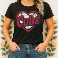Retro Cubs Heart Last Name Lovers Gifts For Women Women's T-Shirt thumb 2
