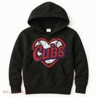 Retro Cubs Heart Last Name Lovers Gifts For Women Kids Hoodie thumb 0