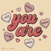 Retro Candy Heart Teacher Valentine's Day You Are Enough Tote Bag thumb 4