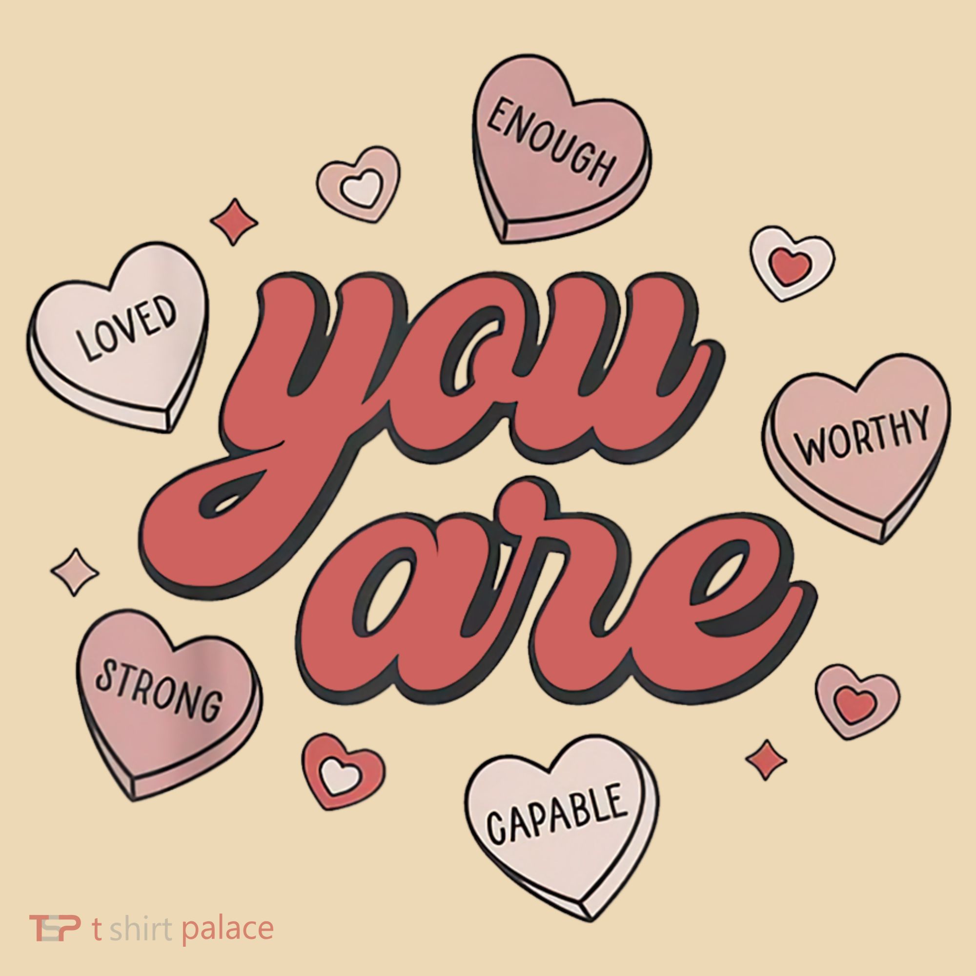 Retro Candy Heart Teacher Valentine's Day You Are Enough Tote Bag