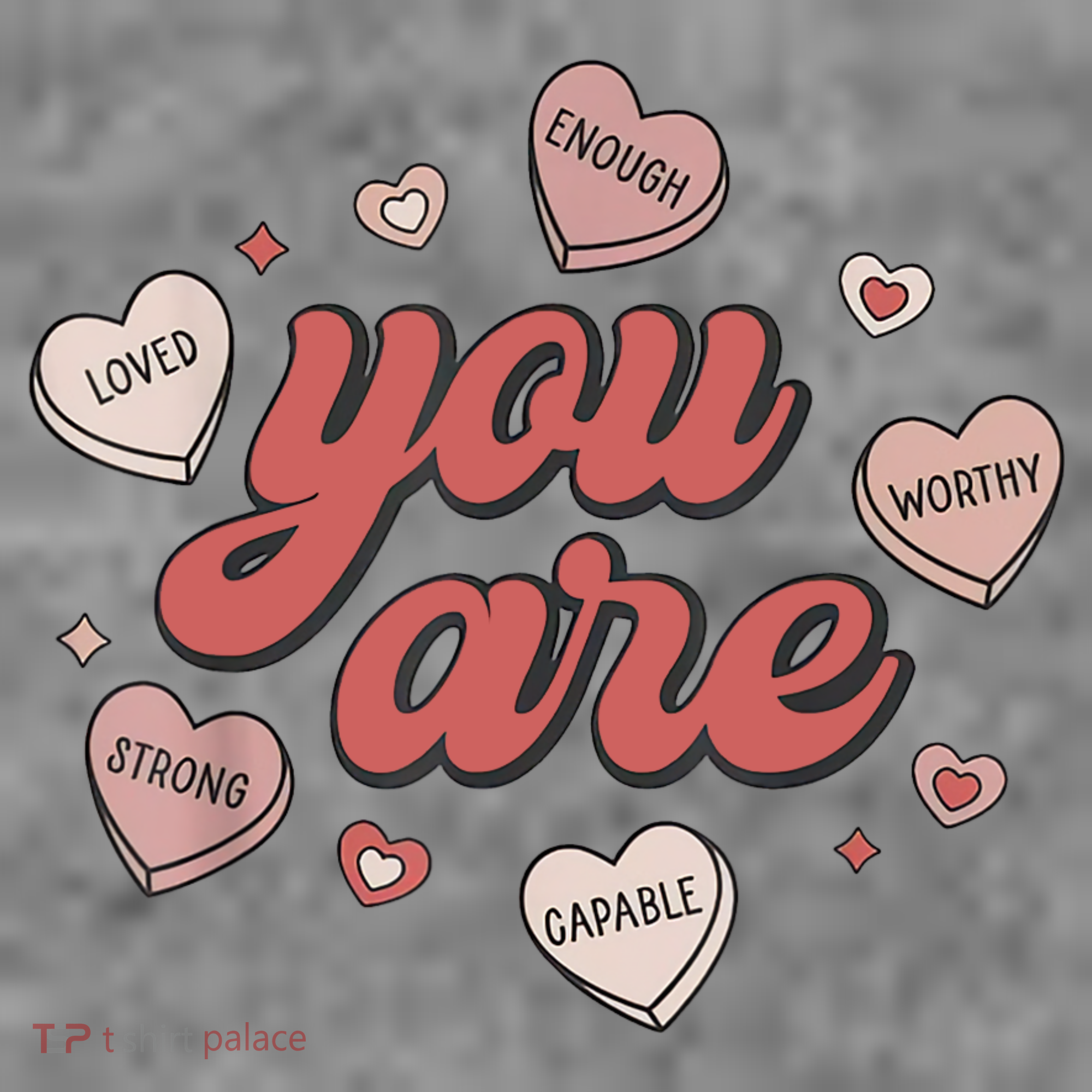 Retro Candy Heart Teacher Valentine's Day You Are Enough Toddler Hoodie