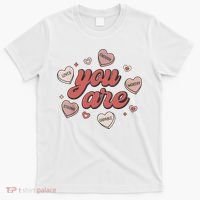 Retro Candy Heart Teacher Valentine's Day You Are Enough T-Shirt thumb 0