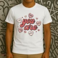Retro Candy Heart Teacher Valentine's Day You Are Enough T-Shirt thumb 3