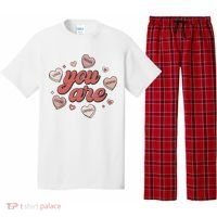 Retro Candy Heart Teacher Valentine's Day You Are Enough Pajama Set thumb 0