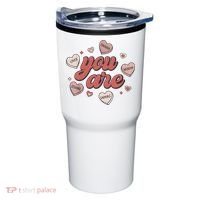 Retro Candy Heart Teacher Valentine's Day You Are Enough Tumbler thumb 0