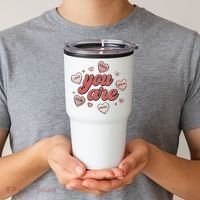 Retro Candy Heart Teacher Valentine's Day You Are Enough Tumbler thumb 2