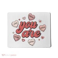 Retro Candy Heart Teacher Valentine's Day You Are Enough Mousepad thumb 0