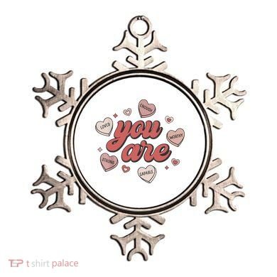 Retro Candy Heart Teacher Valentine's Day You Are Enough Ornament
