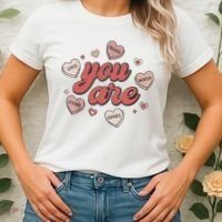 Retro Candy Heart Teacher Valentine's Day You Are Enough Women's T-Shirt thumb 2