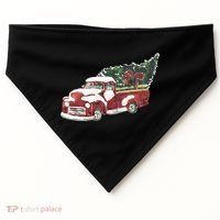 Retro Christmas Holiday Truck USA-Made Doggie Bandana thumb 0