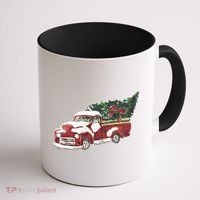 Retro Christmas Holiday Truck Coffee Mug thumb 1