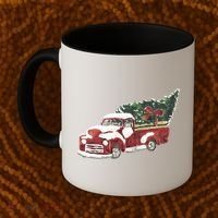 Retro Christmas Holiday Truck Coffee Mug thumb 2