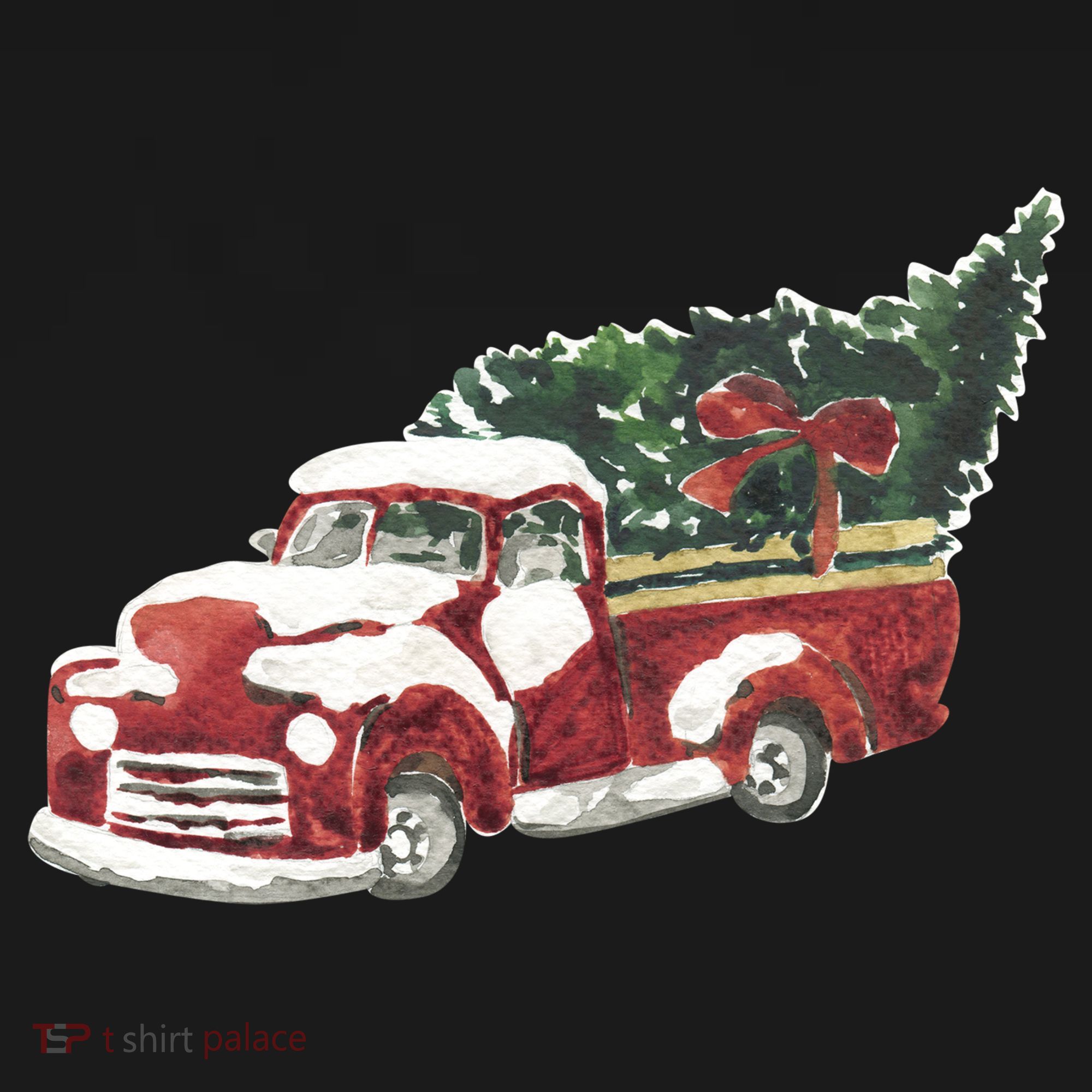 Retro Christmas Holiday Truck Women's Hoodie