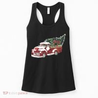 Retro Christmas Holiday Truck Women's Tank Top thumb 0
