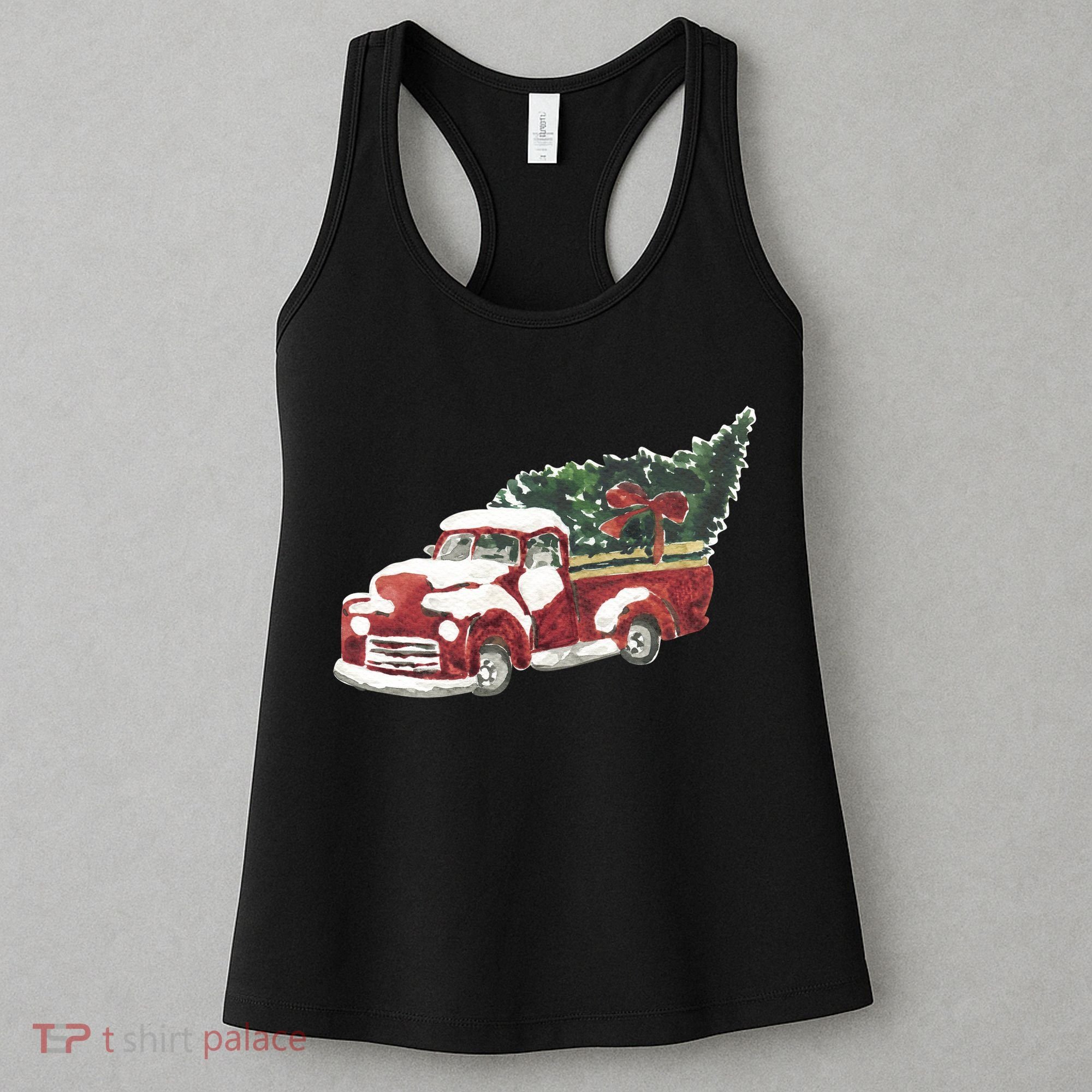 Retro Christmas Holiday Truck Women's Tank Top
