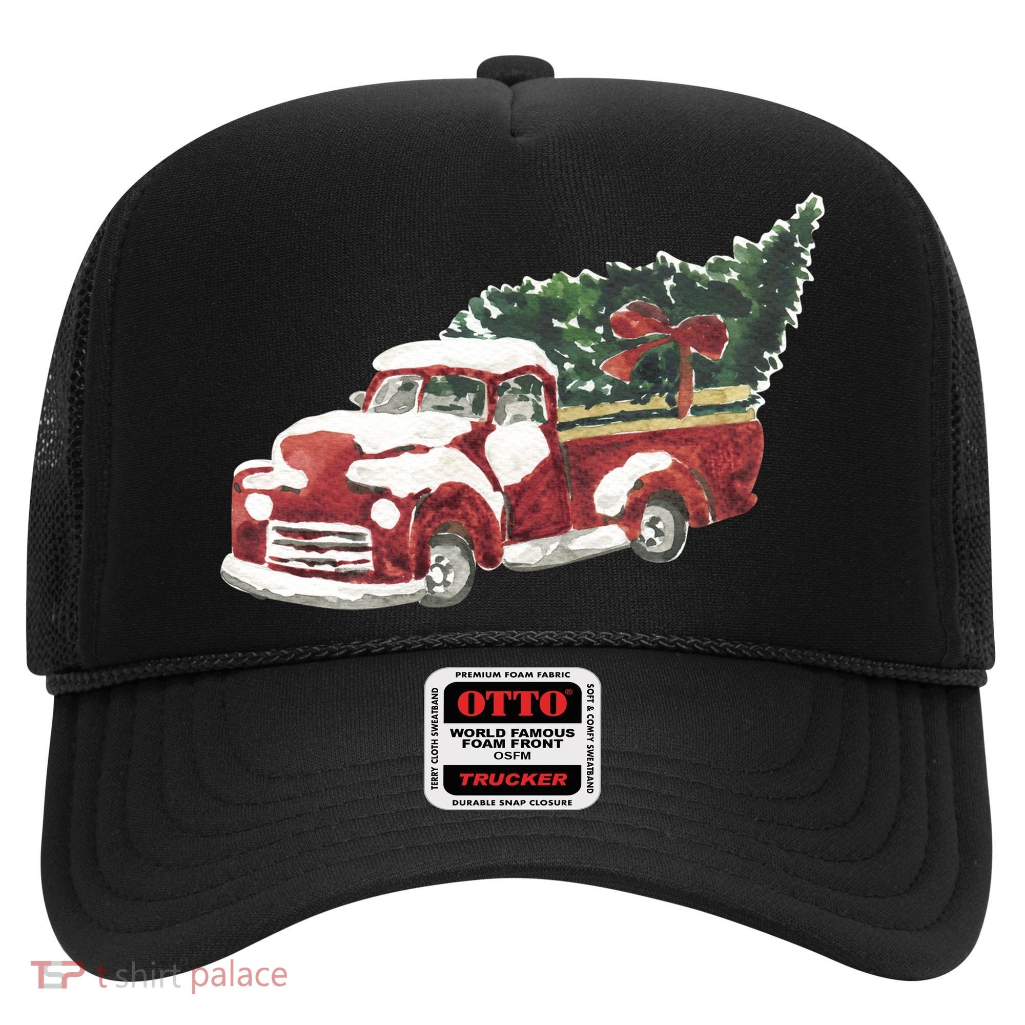 Retro Christmas Holiday Truck Hat