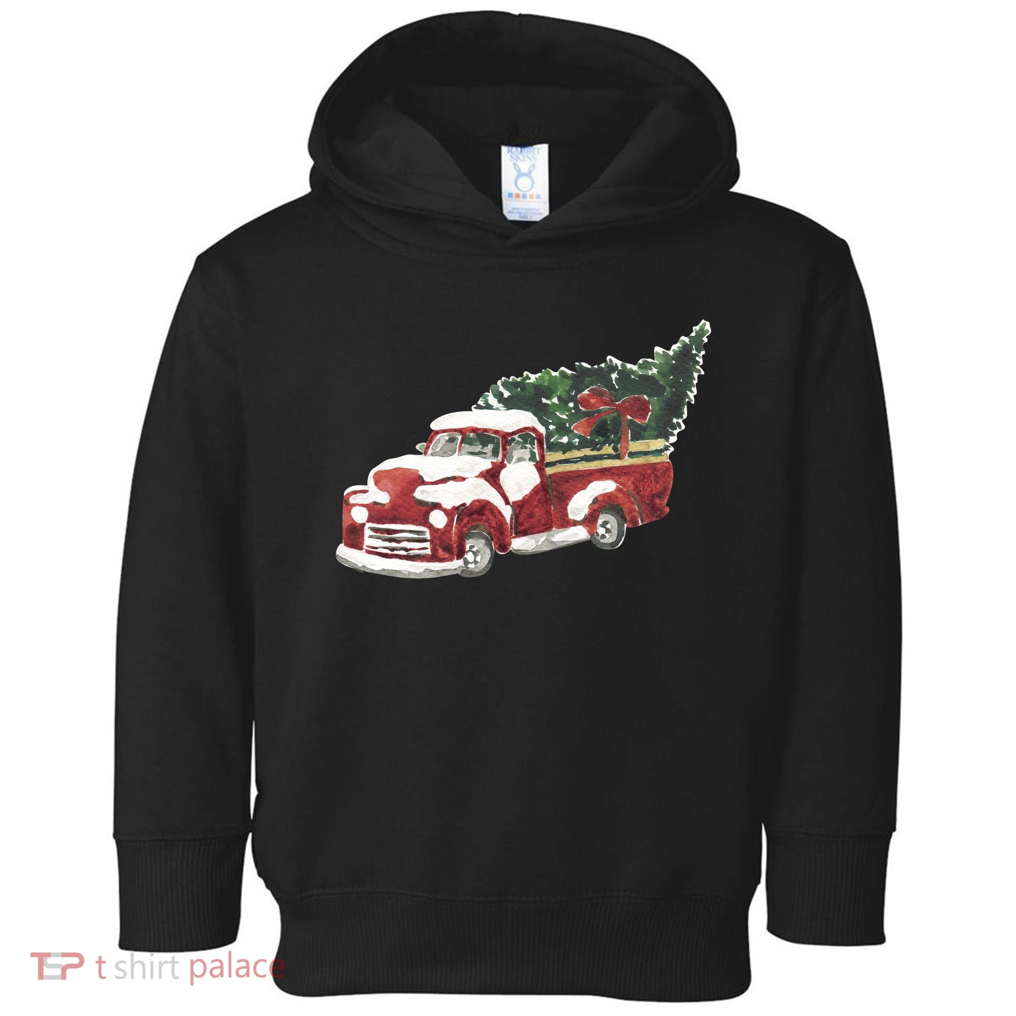 Retro Christmas Holiday Truck Toddler Hoodie