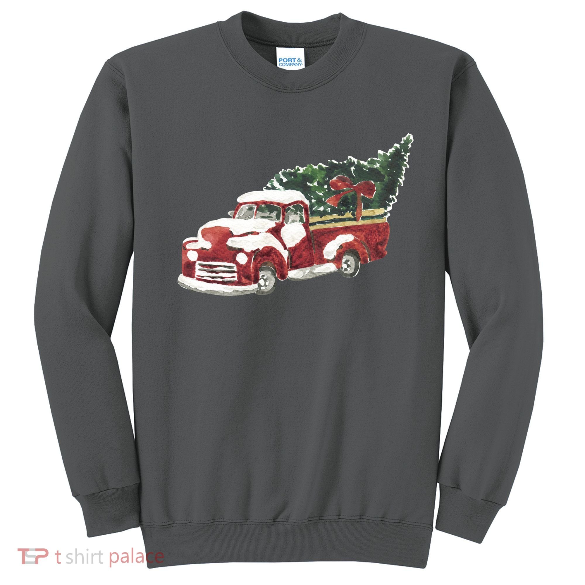 Retro Christmas Holiday Truck Sweatshirt