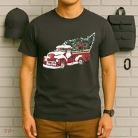 Retro Christmas Holiday Truck T-Shirt thumb 6