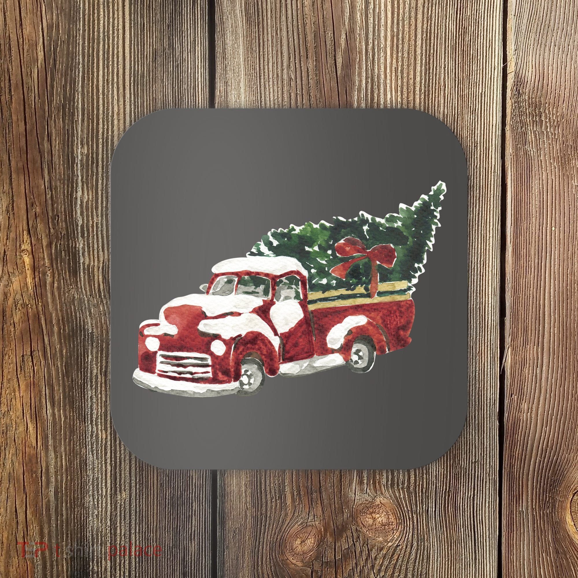 Retro Christmas Holiday Truck Coaster