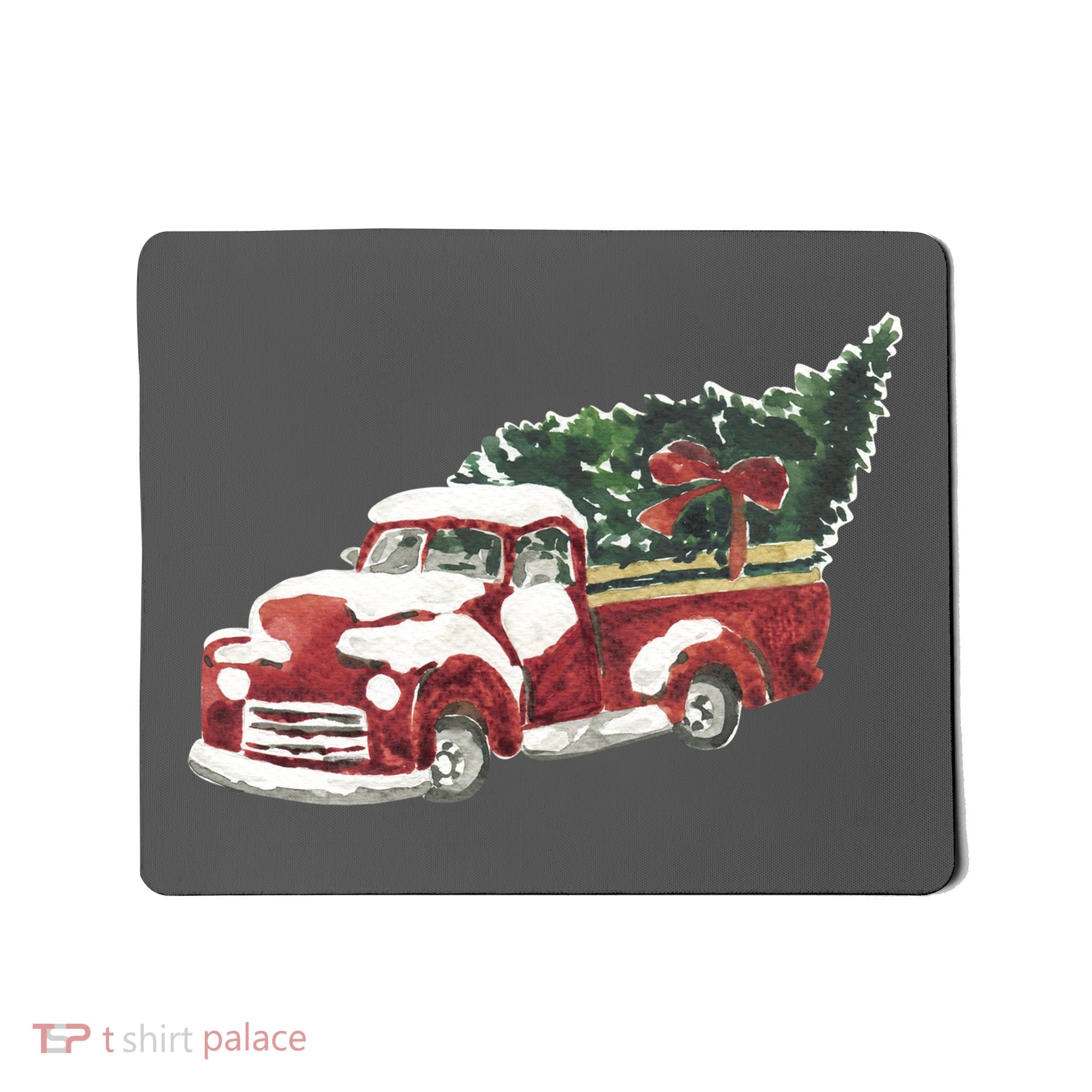 Retro Christmas Holiday Truck Mousepad