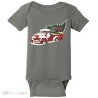 Retro Christmas Holiday Truck Baby Bodysuit thumb 0