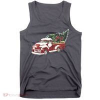 Retro Christmas Holiday Truck Tank Top thumb 0