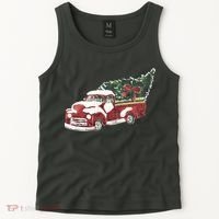 Retro Christmas Holiday Truck Tank Top thumb 2