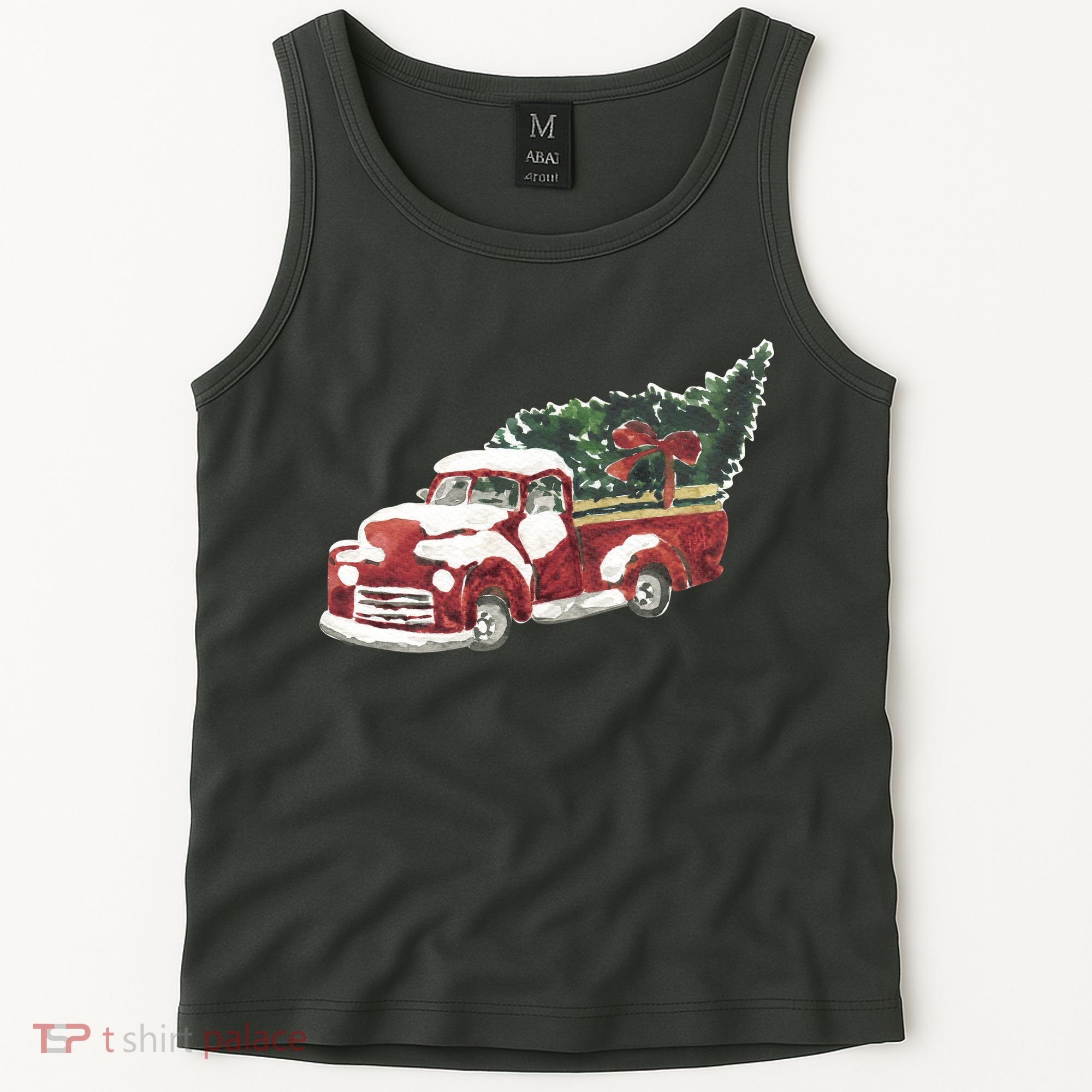 Retro Christmas Holiday Truck Tank Top