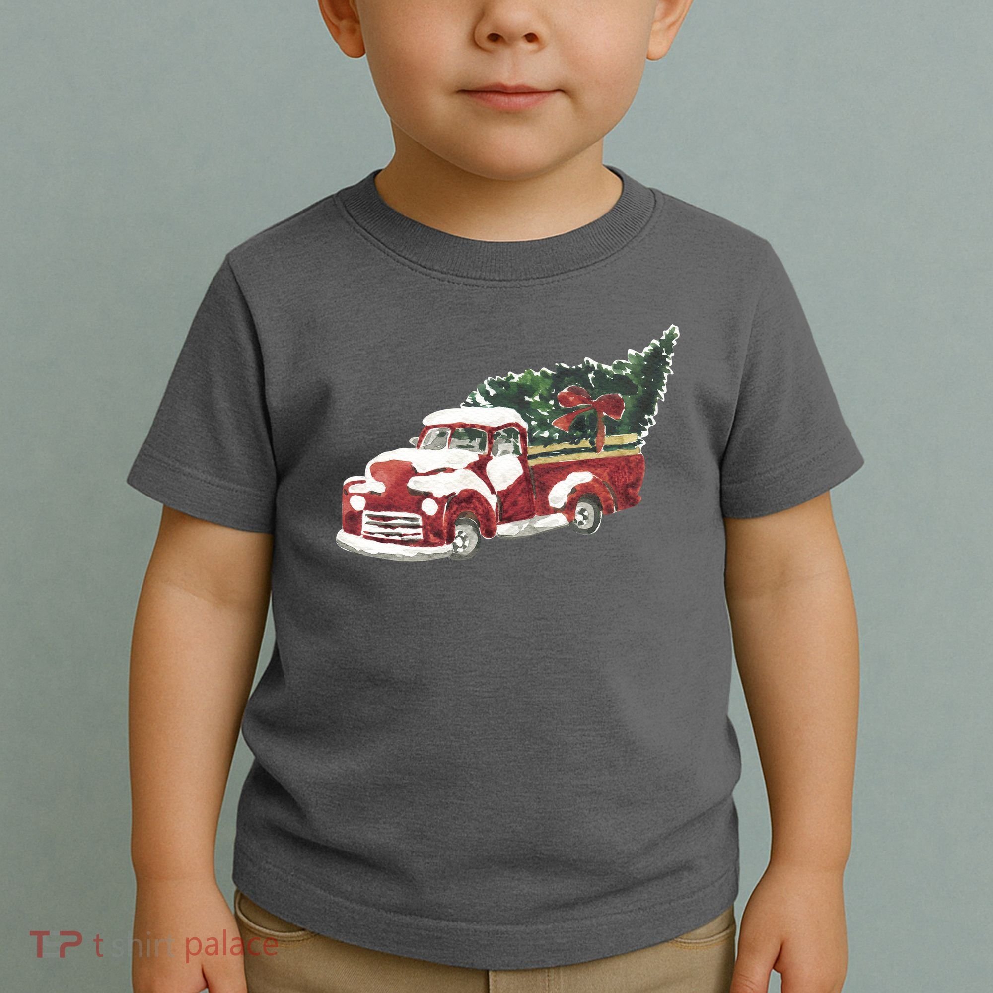 Retro Christmas Holiday Truck Toddler T-Shirt