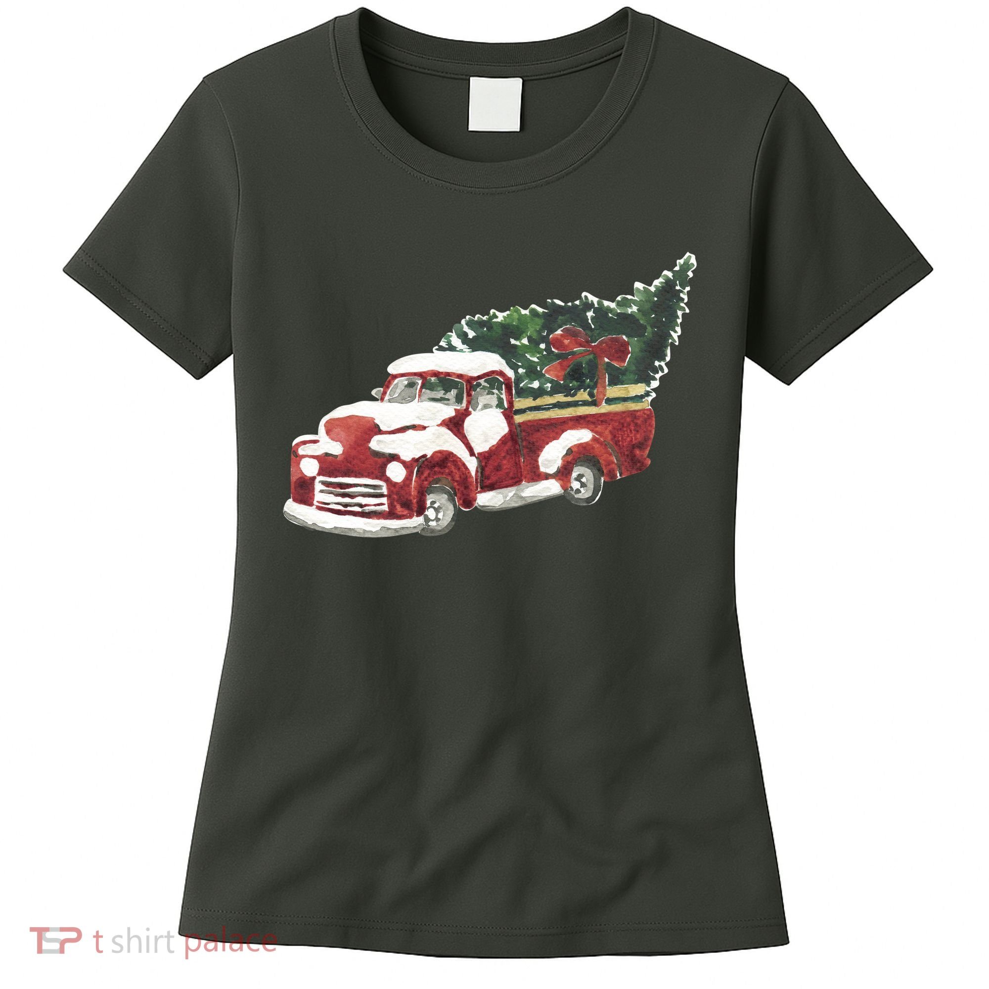 Retro Christmas Holiday Truck Women's T-Shirt