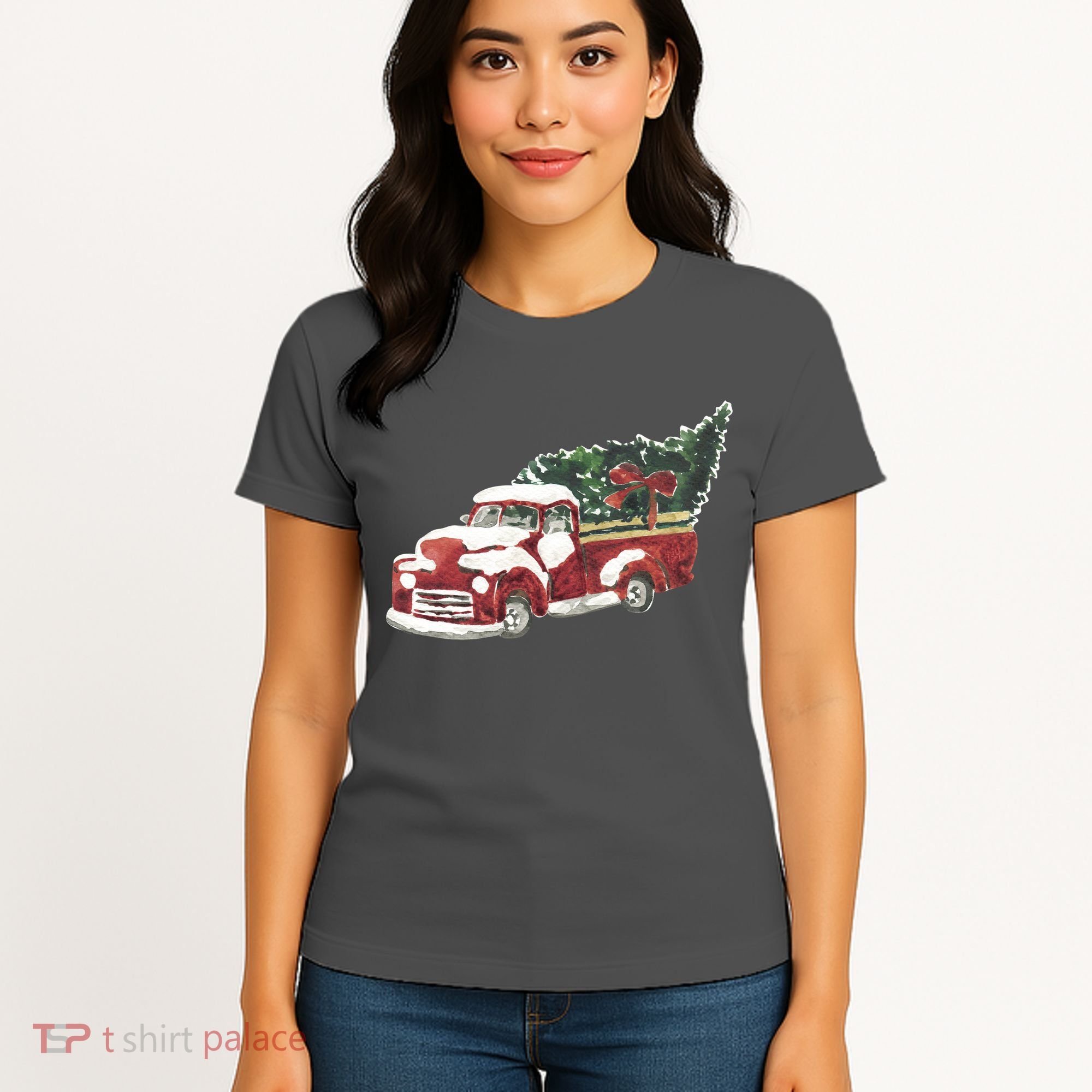 Retro Christmas Holiday Truck Women's T-Shirt