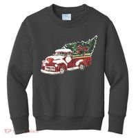Retro Christmas Holiday Truck Kids Sweatshirt thumb 0