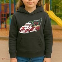 Retro Christmas Holiday Truck Kids Hoodie thumb 3