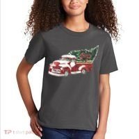 Retro Christmas Holiday Truck Kids T-Shirt thumb 2