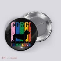 Retro Corgi Is My Love Button thumb 0