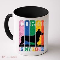 Retro Corgi Is My Love Coffee Mug thumb 0