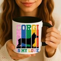 Retro Corgi Is My Love Coffee Mug thumb 3