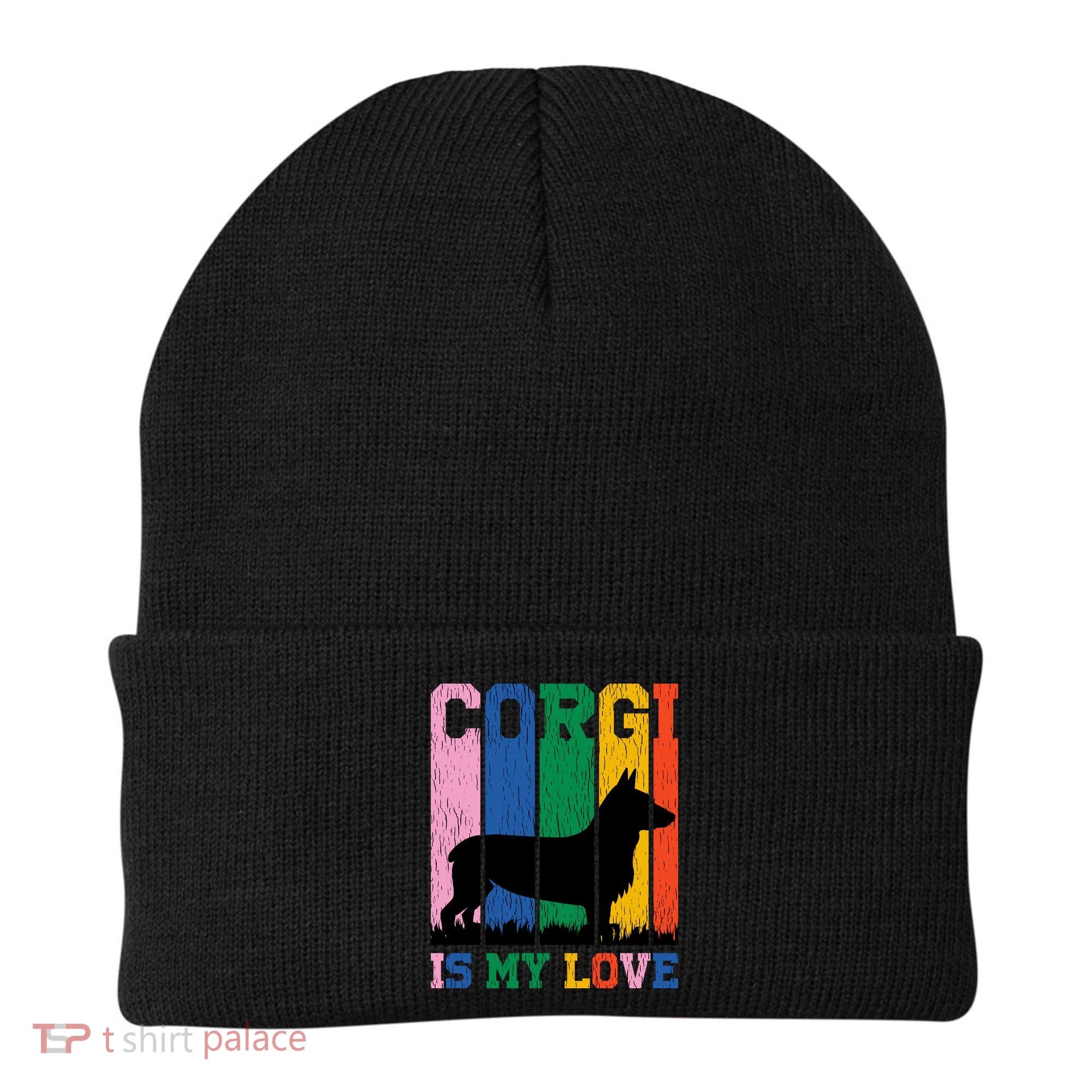 Retro Corgi Is My Love Beanie
