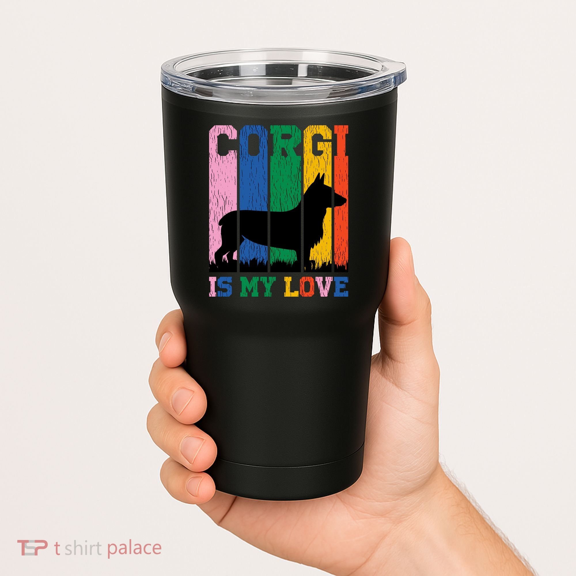 Retro Corgi Is My Love Tumbler