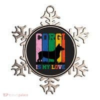 Retro Corgi Is My Love Ornament thumb 0